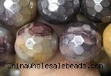 CMK341 15.5 inches 12mm faceted round AB-color mookaite beads