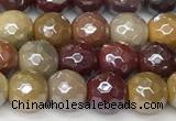 CMK355 15 inches 6mm faceted round AB-color mookaite beads