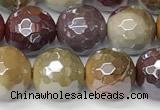 CMK357 15 inches 10mm faceted round AB-color mookaite beads