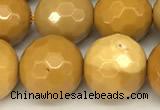 CMK366 15 inches 8mm faceted round yellow mookaite beads