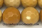 CMK367 15 inches 10mm faceted round yellow mookaite beads