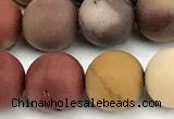 CMK380 15 inches 12mm round matte mookaite beads