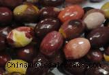 CMK45 15.5 inches 10*15mm faceted rice mookaite beads wholesale