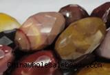 CMK47 15.5 inches 18*30mm faceted rice mookaite beads wholesale