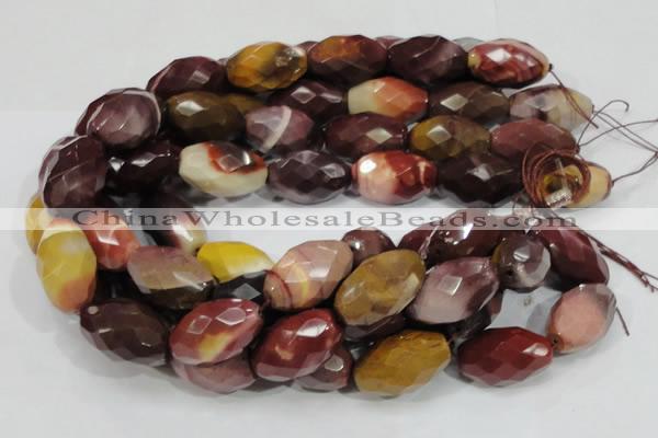 CMK47 15.5 inches 18*30mm faceted rice mookaite beads wholesale