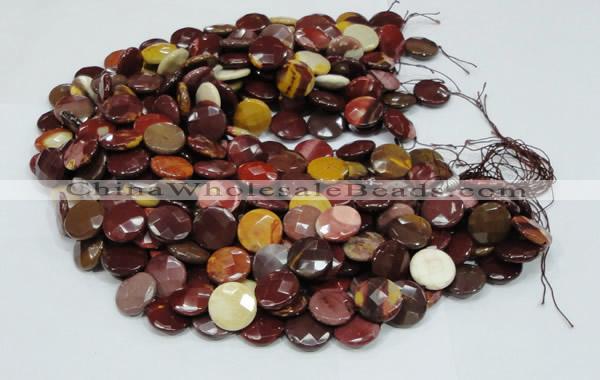 CMK53 15.5 inches 14mm faceted coin mookaite beads wholesale