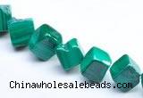 CMN12 A grade 6*6mm cubic natural malachite beads Wholesale