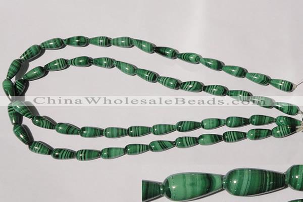 CMN220 15.5 inches 7*15mm teardrop natural malachite beads wholesale