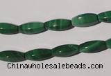 CMN224 15.5 inches 5*12mm faceted rice natural malachite beads