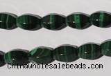 CMN225 15.5 inches 8*12mm faceted rice natural malachite beads