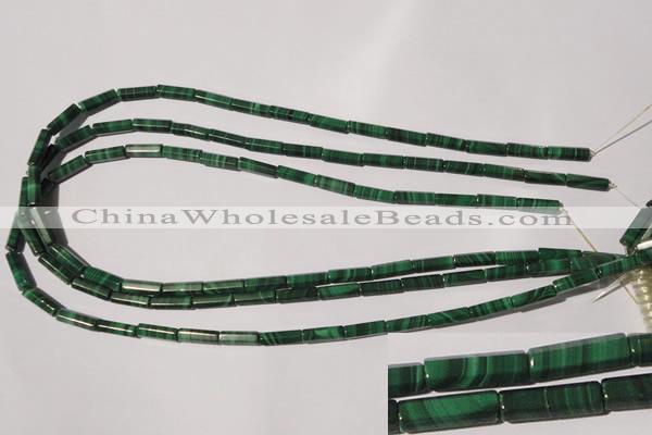 CMN241 15.5 inches 4*13mm faceted tube natural malachite beads