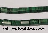 CMN242 15.5 inches 6*10mm faceted tube natural malachite beads