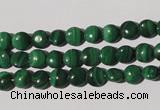 CMN250 15.5 inches 6mm flat round natural malachite beads wholesale