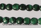 CMN251 15.5 inches 8mm flat round natural malachite beads wholesale