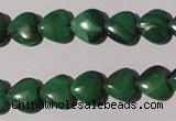 CMN257 15.5 inches 10*10mm heart natural malachite beads wholesale