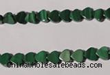 CMN260 15.5 inches 6*6mm heart natural malachite beads wholesale