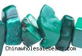 CMN27 34 inches freeform shape natural malachite chips beads