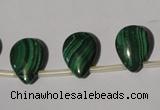 CMN324 Top-drilled 15*20mm flat teardrop natural malachite beads