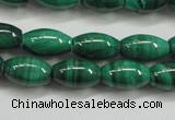 CMN418 15.5 inches 4*6mm rice natural malachite beads wholesale