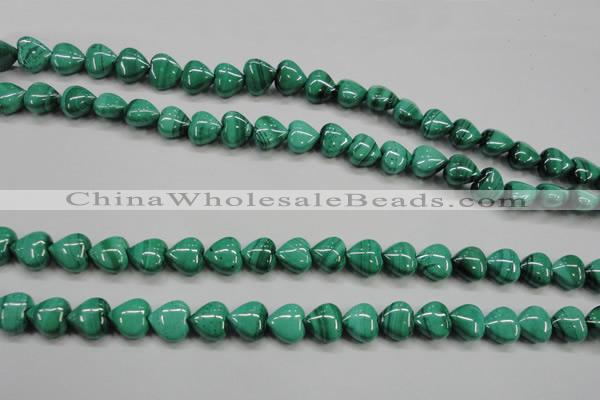 CMN424 15.5 inches 8*8mm heart natural malachite beads wholesale