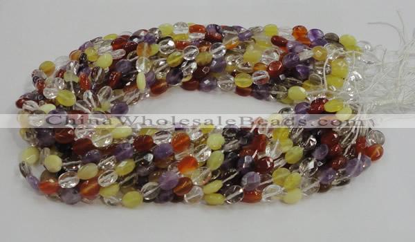 CMQ02 15.5 inches 8*10mm faceted oval multicolor quartz beads