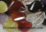 CMQ08 15*20mm twisted faceted teardrop multicolor quartz beads