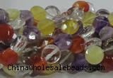 CMQ17 15.5 inches 8mm faceted coin multicolor quartz beads