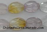 CMQ253 15.5 inches 13*18mm faceted oval multicolor quartz beads