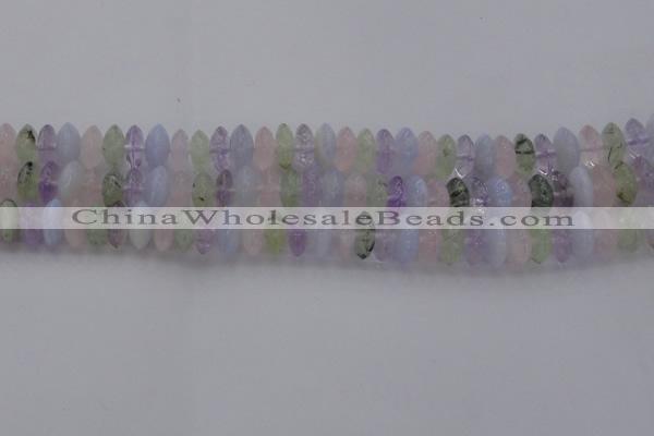 CMQ262 15.5 inches 5*12mm rondelle multicolor quartz beads