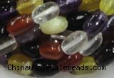 CMQ28 15.5 inches 8*12mm rice multicolor quartz beads wholesale
