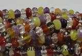 CMQ36 15.5 inches 5*8mm faceted rondelle multicolor quartz beads