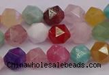 CMQ371 15.5 inches 6mm faceted nuggets mixed gemstone beads