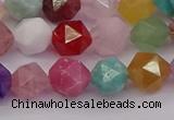 CMQ372 15.5 inches 8mm faceted nuggets mixed gemstone beads