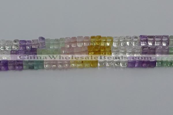 CMQ38 15.5 inches 5*8mm triangle mixed quartz beads wholesale