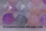 CMQ382 15.5 inches 8mm faceted nuggets mixed quartz beads