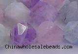 CMQ384 15.5 inches 12mm faceted nuggets mixed quartz beads