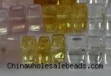 CMQ39 15.5 inches 6*10mm triangle mixed quartz beads wholesale