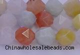 CMQ413 15.5 inches 10mm faceted nuggets mixed jade beads