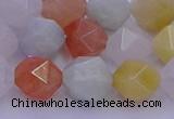 CMQ414 15.5 inches 12mm faceted nuggets mixed jade beads