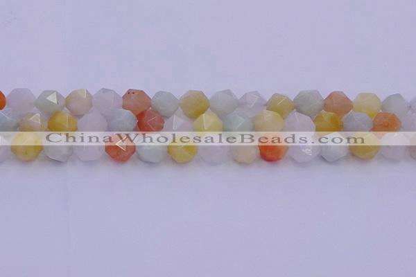 CMQ414 15.5 inches 12mm faceted nuggets mixed jade beads