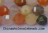 CMQ427 15.5 inches 8mm faceted round natural mixed quartz beads