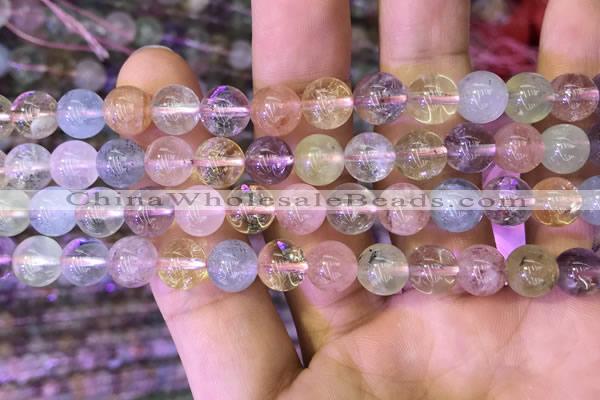 CMQ451 15.5 inches 8mm round rainbow quartz beads wholesale