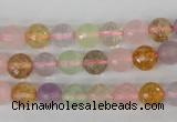 CMQ52 15.5 inches 8mm faceted round multicolor quartz beads