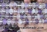 CMQ520 15.5 inches 8*12mm faceted rondelle colorfull quartz beads