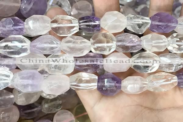 CMQ524 10*13mm - 13*18mm faceted nuggets colorfull quartz beads