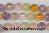 CMQ53 15.5 inches 10mm faceted round multicolor quartz beads