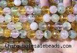 CMQ533 15.5 inches 12mm faceted round colorfull quartz beads