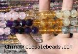 CMQ545 15.5 inches 10mm faceted round colorfull quartz beads