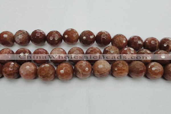 CMS1019 15.5 inches 20mm faceted round AA grade moonstone beads