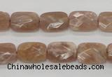 CMS103 15.5 inches 10*14mm faceted rectangle moonstone gemstone beads